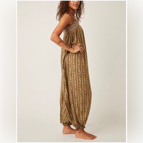 Intimately Free People Rule The World Floral Maxi Jumpsuit in Fern Combo Large - Picture 5 of 16